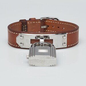 Hermes Gold Swift Leather Stainless Steel Kelly PM Quartz Watch KE1.210